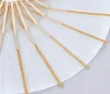 Fãs guarda-sóis guarda-sóis de casamento noiva guarda-chuva de papel branco alça de madeira japonês chinês artesanato 60cm de diâmetro guarda-chuvas FY5699 0612 LL