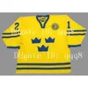 Team GH Vintage 2002 Suède Maillots 12 DANIEL SEDIN 30 LUNDQVIST 5 NICKLAS LIDSTROM ELIAS PETTERSSON 40 HENRIK ZETTERBERG Hockey personnalisé rare