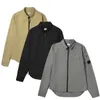 남성 재킷 2023 스프링 캐주얼 까마귀 CP 셔츠 긴 소매 재킷 주머니 회사 고글 렌즈 장식 지퍼 얇은 영국 고가 코트 스웨트 셔츠 0FZC