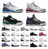 Jumpman 3 Basketballschuhe 3s für Herren Cool Grey Black Cement White Unc Racer Blue Laser Orange Georgetown Fire Red Court Purple