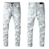 2023 Miri Haute Qualité Mode Hommes Jeans Cool Style Designer Denim Pantalon En Détresse Ripped Biker Noir Bleu Jean Slim a1