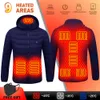 Chaquetas térmicas de invierno para mujer, chaqueta cálida con USB, termostato inteligente con capucha, ropa térmica calentada