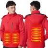 Men S Women Heated Jacket Windbreaker Waterproof Windproof Hooded Clothes Outdoor Usb Electric Heating Warm Coat Winter