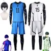 Anime Blue Lock Yoichi Isagi Cosplay Costume White Black Jersey Jumpsuit Football Bodysuit Halloween Carnival Party Clothescosplay