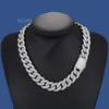 Collier Hip Hop en argent Sterling 12Mm-18Mm, chaîne à maillons cubains pavé Vvs Moissanite en diamant glacé, livraison directe