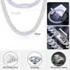 Fabrikspris 18mm vitt guldpläterat Sterling Sier VVS Moissanite diamant Iced Out Cuban Link Chain Necklace