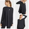 LU-978 Belly Slimming Cover Arc Swing Girth Quick Drying Long Sleeve Women SZ Light and Loose Moisture Absorption Perspiration Yoga