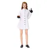 Halloween louco cientista traje médico enfermeira cosplay vestido branco feminino para