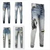Mens yürüyüş pantolon için tasarımcı kot pantolon yırtılmış hip hop cadde moda markası pantalones vaqueros para hombre motosiklet nakış yakın bağlantı 907078806