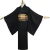 Anime Demon Slayer Kimetsu No Yaiba Nakime Costumi Cosplay Kimono Set Abiti Nero Uniformi prestazionali Set completo