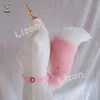 Cauda elétrica lina cosplay orelhas hairhoop sino rosa raposa caudas lobo adulto crianças cosply traje prop acessórios