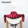 Cosplay Vintage Shawls Satin Ruffled Lace Fake Collar Victorian Steampunk Gothic Women Detachable False Wedding Rave Partycosplay