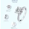 Designers for Women Ring Fat Square 3.5 CT Zircon Light Luxury Proposal Prop Ring Female 925 Sterling Silver Micro Set Valentine's Day