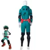 Cosplay Anime Boku No My Hero Academia Midoriya Izuku Deku Costume de Cosplay perruque adulte femme homme tenue bleu vert combinaison Hallowen Costume