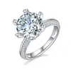 Designer smycken super lyx 5ct mosan ring kvinnors halvvägg jiangshan s925 sterling silver pläterad 18k guld diamant ring engagemang bröllop gåva