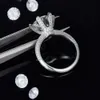 Designer smycken super lyx 5ct mosan ring kvinnors halvvägg jiangshan s925 sterling silver pläterad 18k guld diamant ring engagemang bröllop gåva