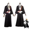 Cosplay Anime Bleach Kurosaki Ichigo Costume Cosplay Parrucca Shinigami Top nero Pantaloni Outfit Halloween Carnival Party Kimono Suit
