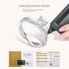 Classic Fashion Tiktok Star Network Red Same Moissanite Ring With 925 Sterling Silver Plated 18k Gold Light Luxury Proposal Diamond Ring Wedding Gift