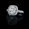 Hoge kwaliteit Wind Super Grote Ring Dames 3,5 Ct Vierkant Set Lichte Luxe Diamanten Ring 925 Zilver Klassiek Modieus Huwelijkscadeau Feest