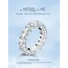 Gioielli di design Anello in argento sterling con zirconi di vendita caldo Anello con fila di diamanti imitazione completa da donna con anello con doppia fila di diamanti Anello da 4 * 5 mm