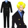 Costume de Cosplay Anime Cook Vin Sanji Mr Prince After Y, perruque Wano Kuni Country, uniforme noir bleu jaune, Costume d'halloween