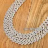 Sier Vvs Round And Baguette Moissanite Miami Cuban Link Diamond Chain Men Hip Hop Necklace