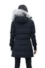 Parkas para mujer, chaquetas de plumón, Parka larga cortavientos de ganso, chaqueta gruesa y cálida extraíble con cuello acolchado de invierno, abrigo de piel auténtica de lobo Ártico