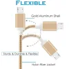 Nylon Gevlochten Type C USB-kabel USB 2.0 naar 3.1 Hoge snelheid opladen Type C-kabel Metalen behuizing V8 Laadsnoeren voor iPhone Android Smart LL