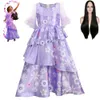 Cosplay Cosplay Anime Movie Encanto Isabela Madrigal Costume Wig Magic House Girl Adult Child Purple Flower Princess Dress Halloween