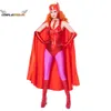 Cosplay Cosplay Wanda Vision Scarlet Witch Cosplay Kostüm Wanda Maximoff Cosplay Kostüm Frauen Overall Outfits Halloween Karneval SuitCosplay