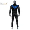 Gotham Cos Knights Nightwing Cosplay Costume Jacket Pants Gloves Mask Outfits Halloween Carnival Party Suit Disguise Man AdultCosplayCosplay