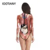 Halloween 3D Party Spier Gedrukt Jumpsuit Elastische Menselijke Anatomie Body Bodysuit Kostuum Catsuit Economie 2023Anime Kostuums