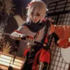 Genshin Impact Kaedehara Kazuha Cosplay Halloween Carnevale Samurai Costume Wigcosplay