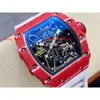 Superclone svänghjul RM35-02 klockor Superclone Mens Tourbillon Mechanical Watch helautomatisk Movem Watchband Red Devils317 Montres de Luxe