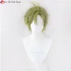 Costumes Catsuit de haute qualité jeu Nu: carnaval Olivine Cosplay vert court résistant à la chaleur synthétique Halloween fête perruques + bonnet de perruque