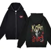 Korn Rock Band Full Zip Jassen Metal Muziek Mannen S Rits Hoodies Y K Streetwear Losse Sweatshirts Unisex Casual Punk Vest