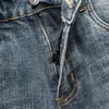 Mens harembyxor sträcker retro blå lös passform baggy jeans för män kläder manliga denim byxor i full längd vårhöst