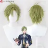 Costumes Catsuit de haute qualité jeu Nu: carnaval Olivine Cosplay vert court résistant à la chaleur synthétique Halloween fête perruques + bonnet de perruque