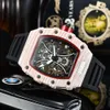 2022 Fashion Sports D Barrel Shaped Business Hinery Imitation Carbon Fiber Universal Wrist Watch for Men and Women