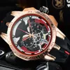 Shang Affaires Loisirs Grand Cadran Six Broches Multifonctionnel Quartz Personnalisé Montre Pour Hommes Motif Sculpté