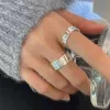 2023 novo anel de zircônia com estrela irregular para homens e mulheres, moda e personalidade, design pequeno, joias versáteis para casal