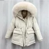 Femmes coton rembourré Parka grand col de fourrure vers le bas veste d'hiver femmes épais chaud Parkas vêtements de dessus pour femmes 220912