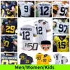 Custom 10 Tom Brady Football Jersey Michigan Wolverines McNamara 2 Woodson Solomon 5 Peppers Hutchinson Patterson White College Jerseys Men Women Kids