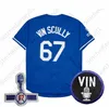 Baseball Wears 67 Vin Scully Jersey Patch White Voice Blue Grey Black Button Down