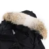 Cappotto d'oca di design da uomo di alta qualità Vera pelliccia di lupo grande Inverno canadese Nuovo piumino Wyndham Soprabito Abbigliamento casual