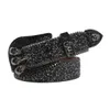 Cintura da uomo Cinture con strass per donna Cinture con diamanti lucidi di design con teschio in rilievo Pelle di serpente personalizzata fatta a mano