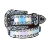 Cintura da uomo Cinture con strass per donna Cinture con diamanti lucidi di design con teschio in rilievo Pelle di serpente personalizzata fatta a mano