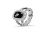 Ed Wire Prismatic Black Rings Women039s Mode Argent Plaqué Micro Diamants Tendance Polyvalent Styles3840321