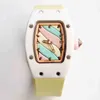 Luksusowa AAAA Mechanics Watches Richa Milles Wristwatch Business RM07-02 W pełni automatyczny zegarek mechaniczny biała taśma ceramiczna RM007679