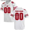 NCAA Wisconsin Badgers College voetbalshirt 16 Russell Wilson 99 J.J. Watt 23 Jonathan Taylor gestikte witrode herentruien